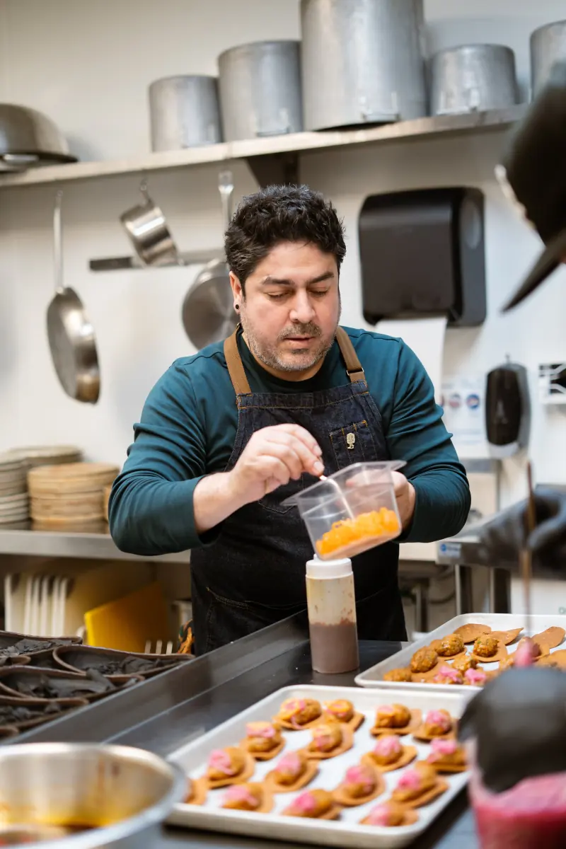 A chef at work in the kitchen